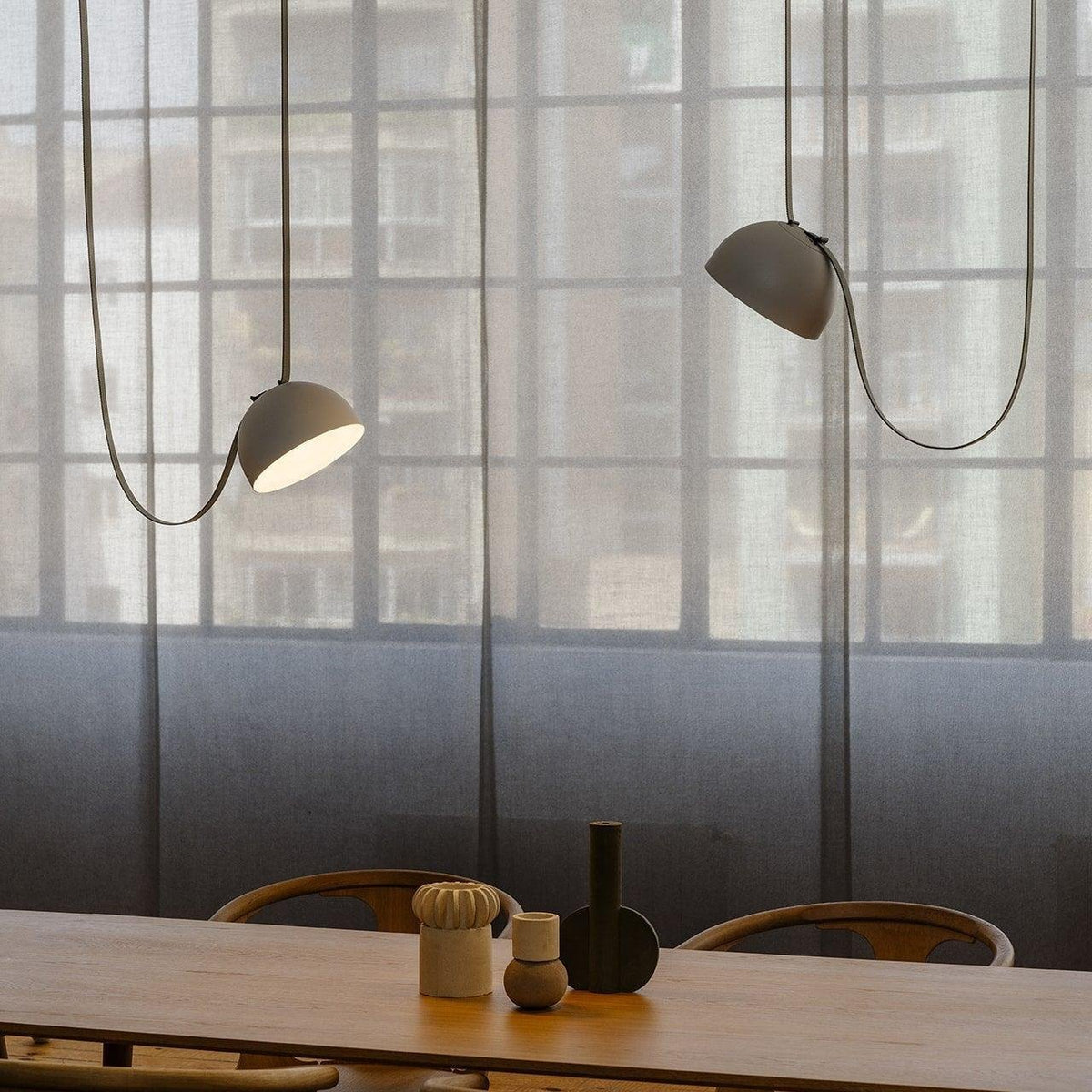Contemporary Fabric Strap Ceiling Light with 360° Glow – Adjustable Hanging Height | Thomler