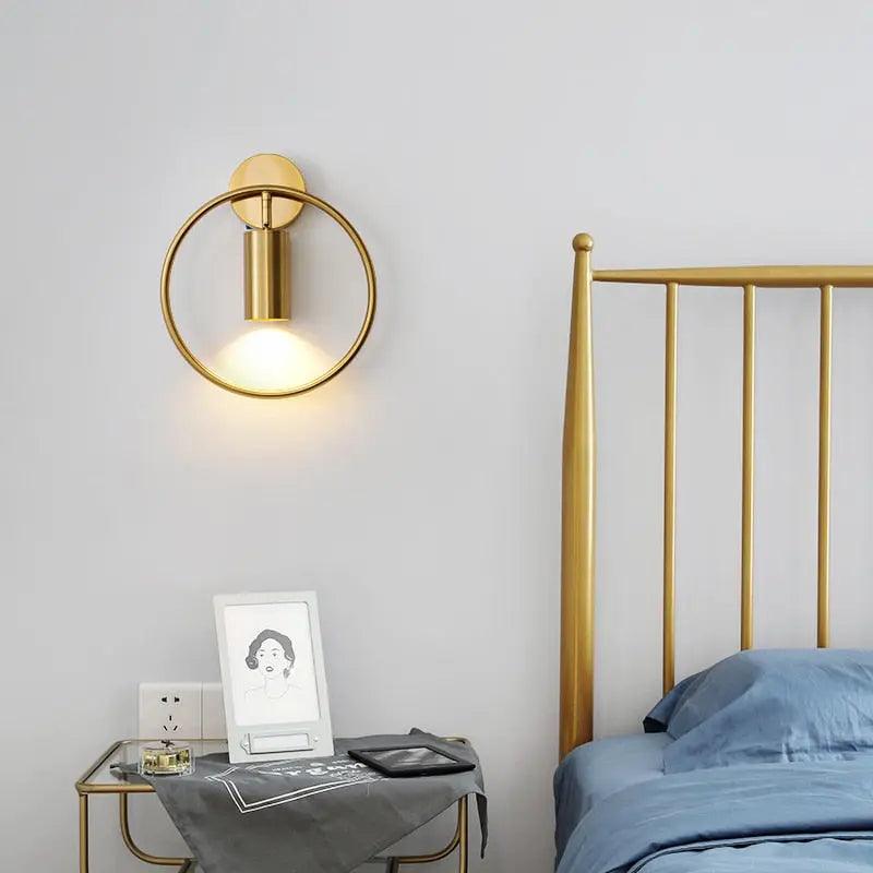 Curved Metal Wall Sconce Light with Linear Arm Design | Modern Lighting for Bedroom Living Room Hallway | Available in Black Gold & Black-Go | Thomler