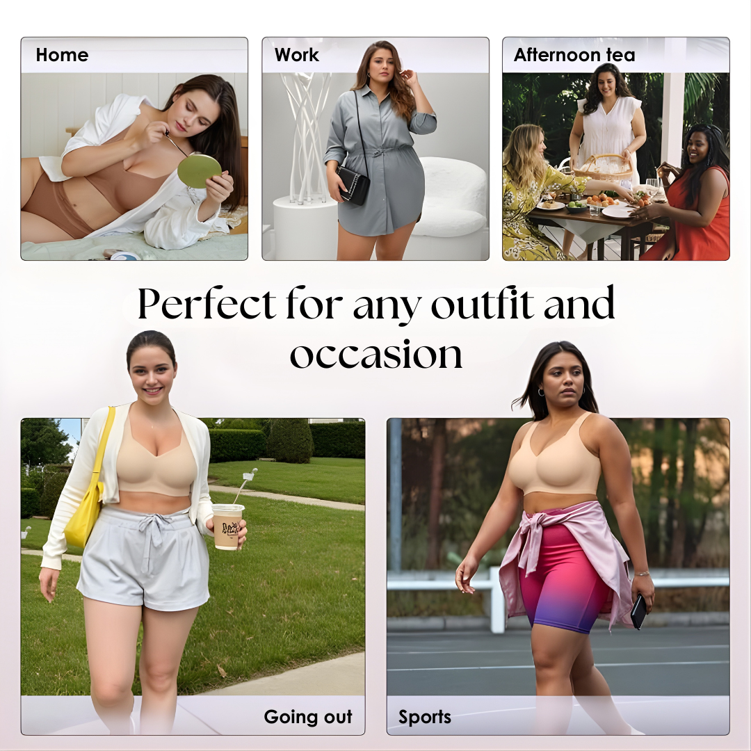 Wireless Push-Up Comfort Bra with Silicone Support Bands for All-Day Lift and Shape | Thomler