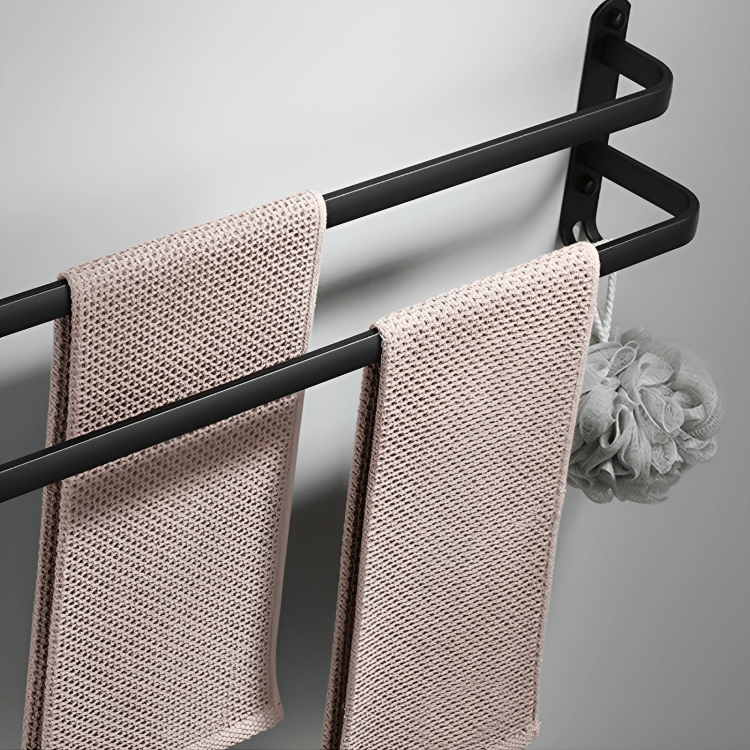 Towel Rack Aluminium 60.0 cm Black Wall Mounted Bathroom 3 Bar Towel Holder Drying Rail Organiser Storage | Thomler