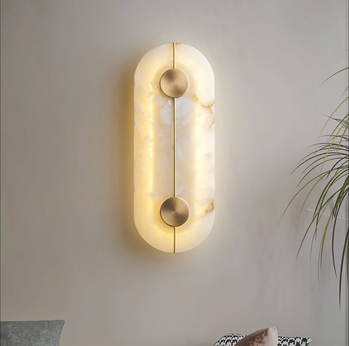 Wall Lamp Marble 16.7 in Warm LED Bedroom Hallway Modern Nordic Minimalist Sconce Lighting Fixture | Thomler