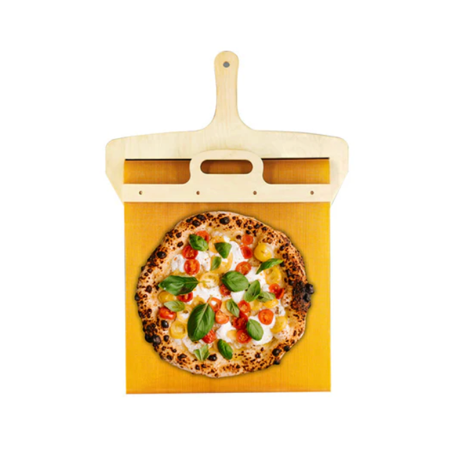 Wooden Pizza Peel with Sliding Non-Stick Surface for Easy Lifting & Transferring Homemade Pizzas Bread Pastries Oven Stone Outdoor Cooking | Thomler