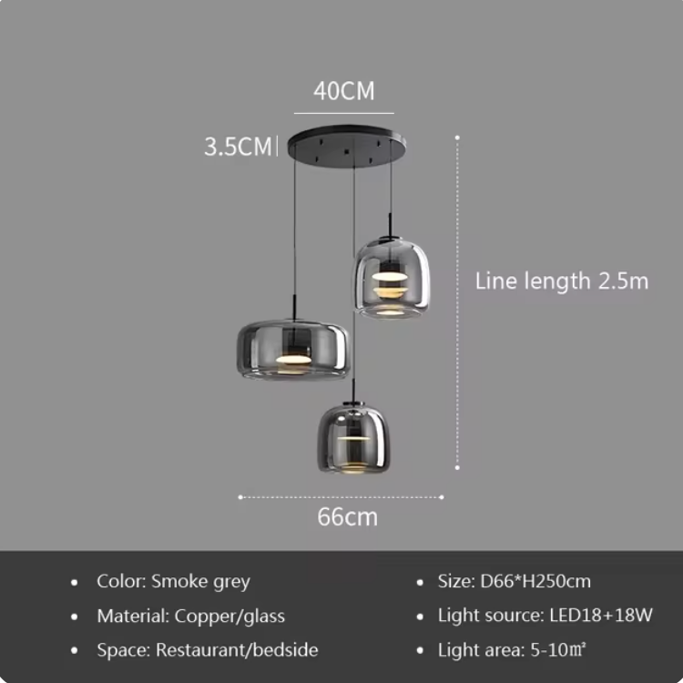 Glass Globe Hanging Fixture Adjustable Ceiling Light for Kitchen Island Dining Room Living Space | Amber Clear Gray in 6 10 or 14 Inch Diame | Thomler