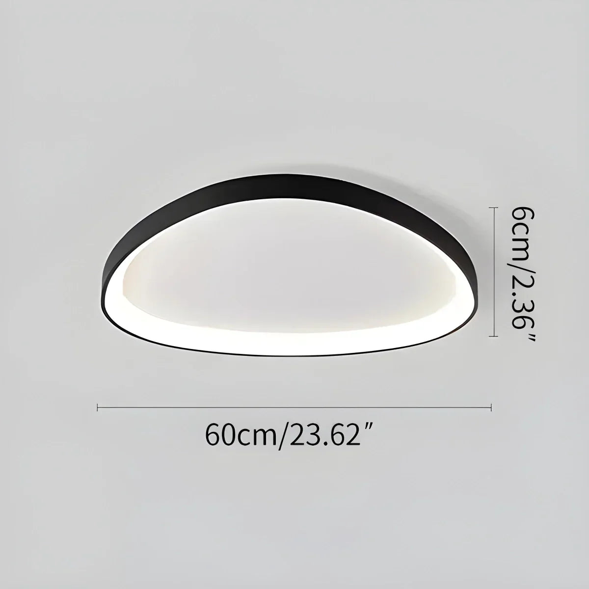 Ceiling Light Metal LED Ø42.0 cm Black White Bedroom Hallway Dimmable Surface Mounted Modern Living Room Lamp | Thomler