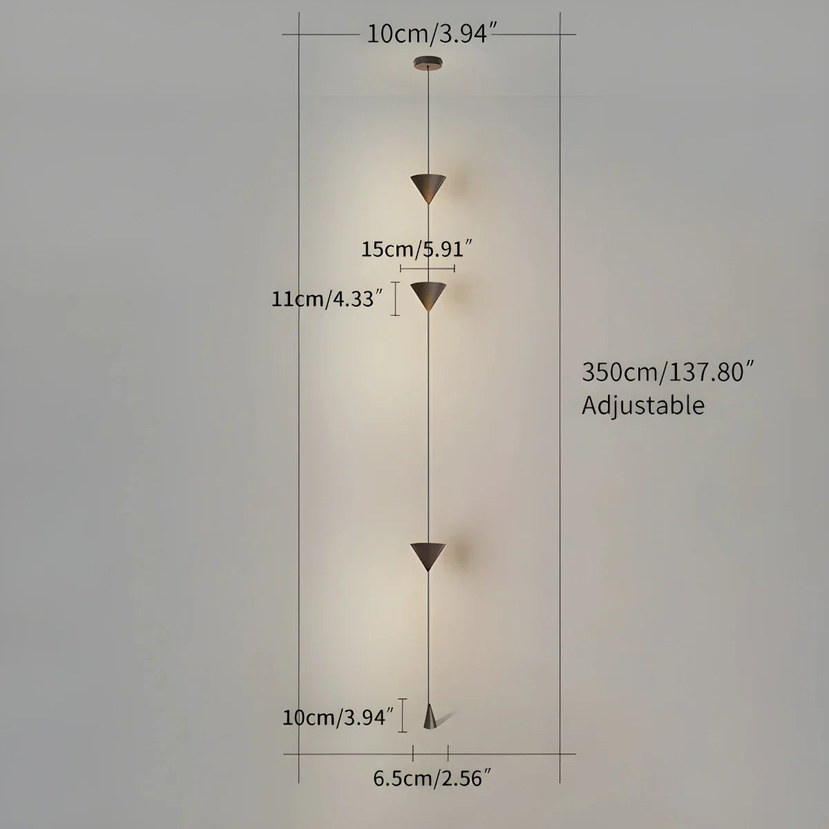 Floor To Ceiling Lamp Iron Acrylic LED 3.5 m Living Room Bedroom Minimalist Accent Lighting | Thomler