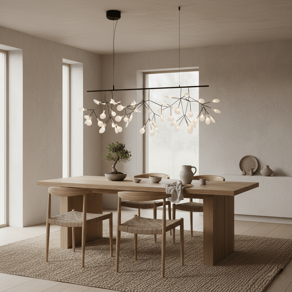 Black Firefly LED Chandelier 38.6 in Decorative Ceiling Light Warm Ambient Lighting Modern Living Room Bedroom Dining Area | Thomler