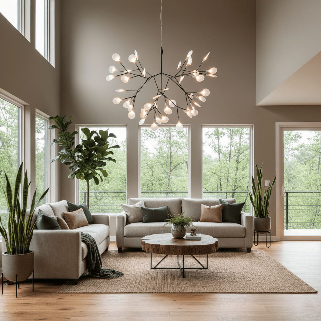 Black Firefly LED Chandelier 38.6 in Decorative Ceiling Light Warm Ambient Lighting Modern Living Room Bedroom Dining Area | Thomler
