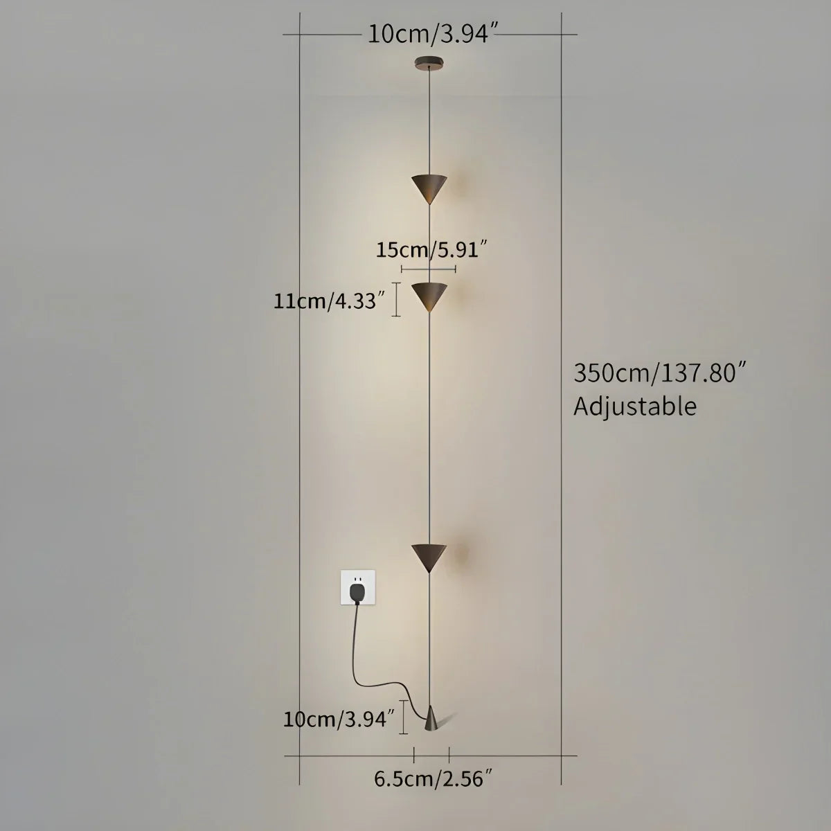 Floor To Ceiling Lamp Iron Acrylic Adjustable 350.0 cm Warm LED Living Room Bedroom Home Office Accent Lighting | Thomler