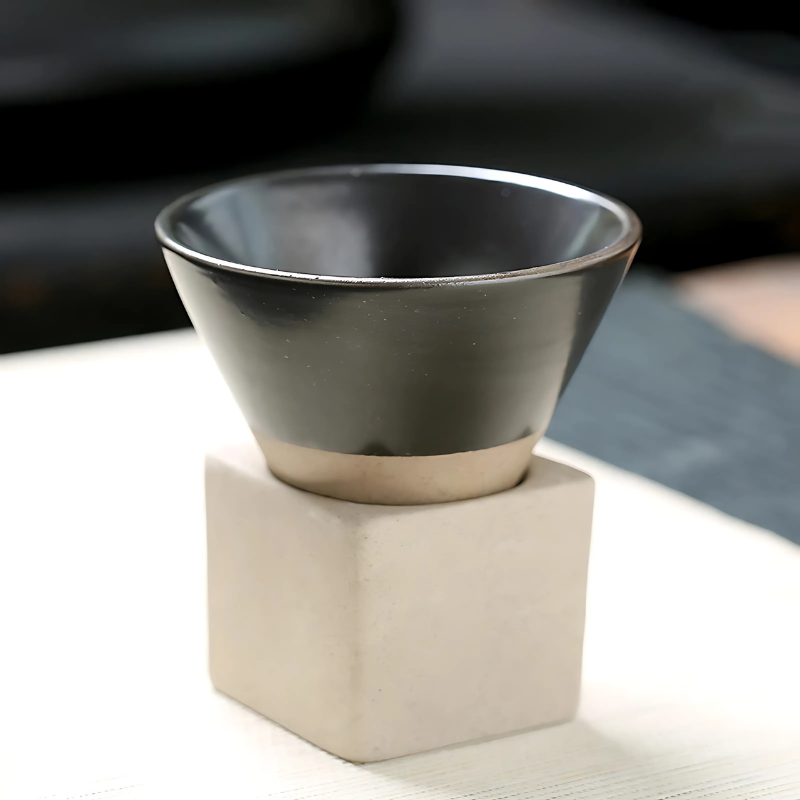 Japanese Ceramic Coffee Cup with Saucer Set – Handcrafted Artisan Glaze Design for Espresso, Tea & Hot Beverages – Heat-Retaining | Thomler