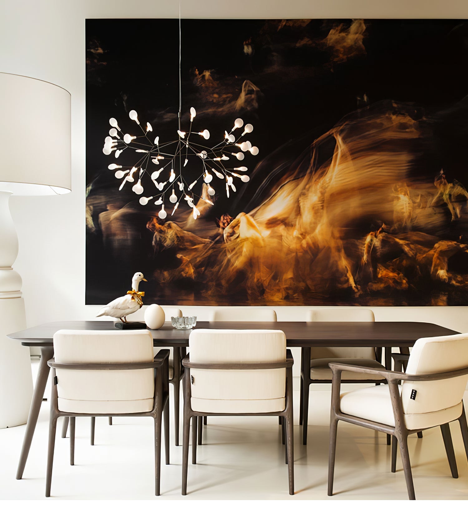 Black Firefly LED Chandelier 38.6 in Decorative Ceiling Light Warm Ambient Lighting Modern Living Room Bedroom Dining Area | Thomler