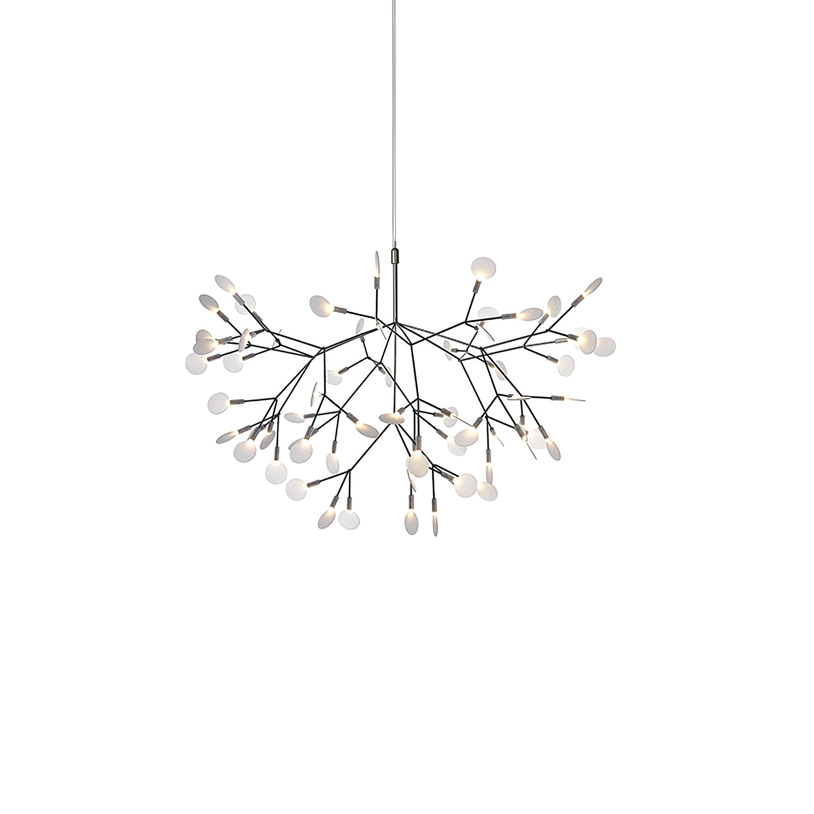 Black Firefly LED Chandelier 38.6 in Decorative Ceiling Light Warm Ambient Lighting Modern Living Room Bedroom Dining Area | Thomler