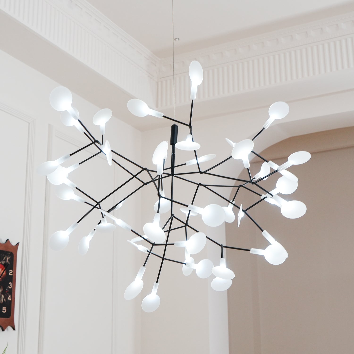 Black Firefly LED Chandelier 38.6 in Decorative Ceiling Light Warm Ambient Lighting Modern Living Room Bedroom Dining Area | Thomler