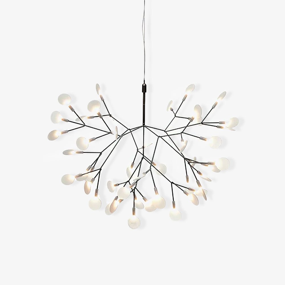 Black Firefly LED Chandelier 38.6 in Decorative Ceiling Light Warm Ambient Lighting Modern Living Room Bedroom Dining Area | Thomler