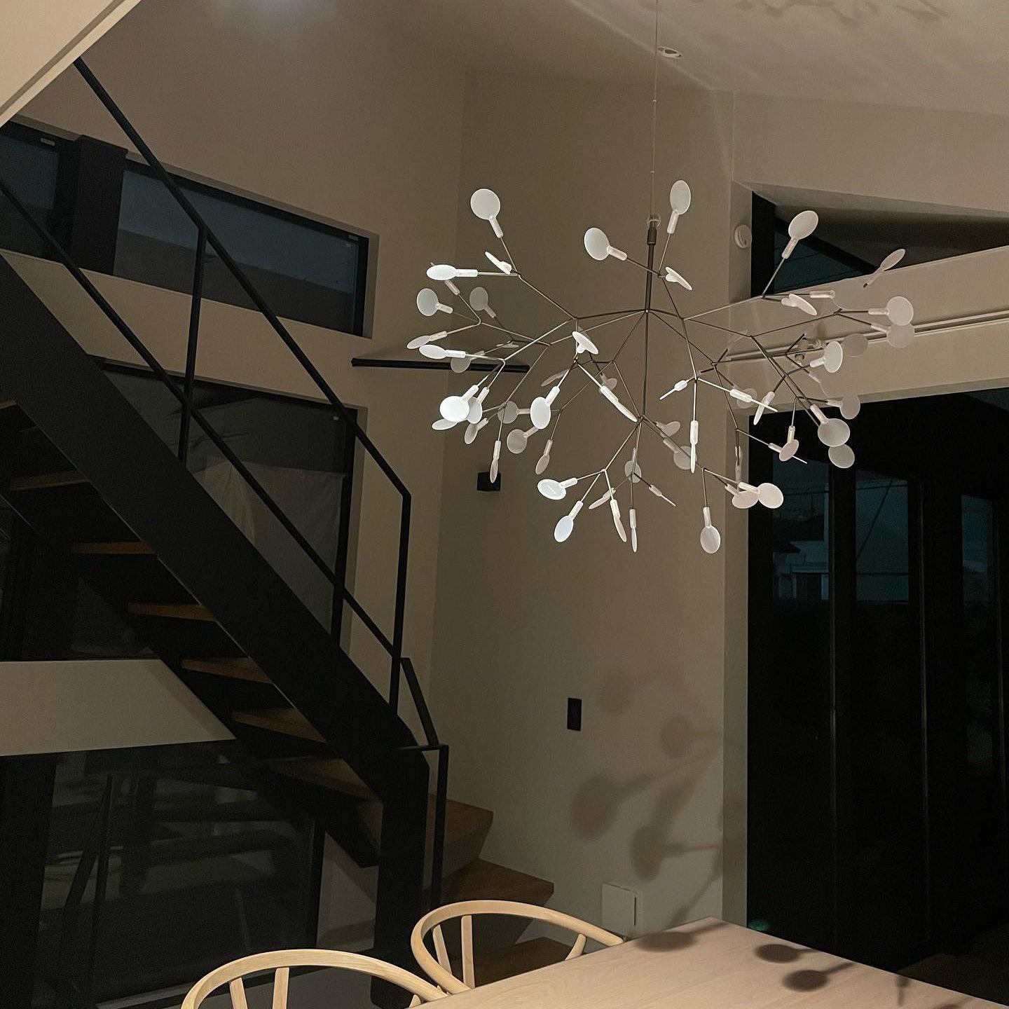 Black Firefly LED Chandelier 38.6 in Decorative Ceiling Light Warm Ambient Lighting Modern Living Room Bedroom Dining Area | Thomler