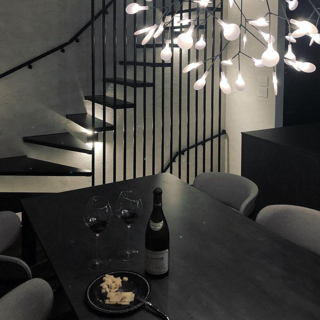Black Firefly LED Chandelier 38.6 in Decorative Ceiling Light Warm Ambient Lighting Modern Living Room Bedroom Dining Area | Thomler