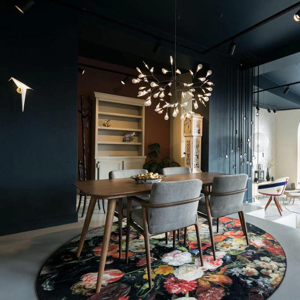 Black Firefly LED Chandelier 38.6 in Decorative Ceiling Light Warm Ambient Lighting Modern Living Room Bedroom Dining Area | Thomler