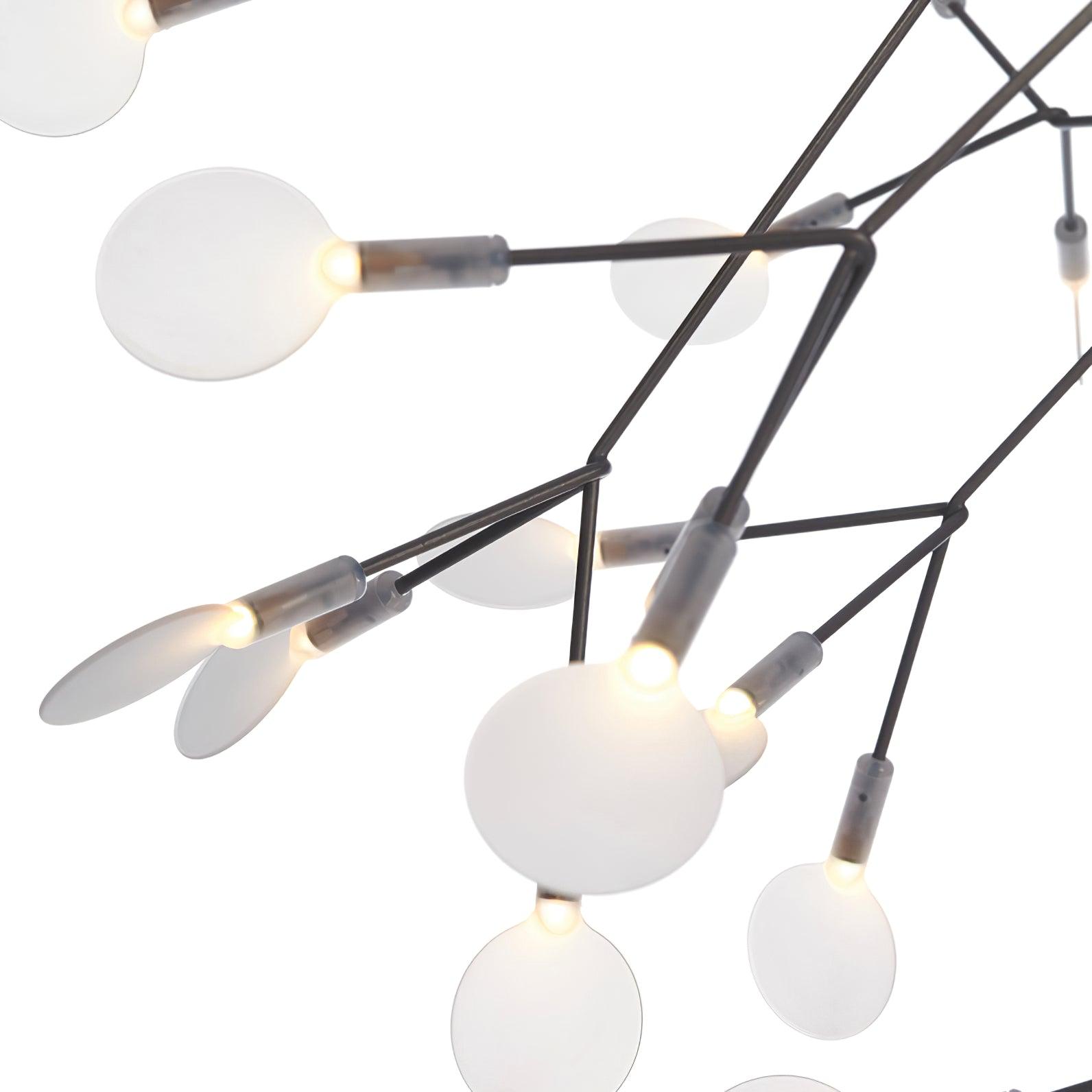 Black Firefly LED Chandelier 38.6 in Decorative Ceiling Light Warm Ambient Lighting Modern Living Room Bedroom Dining Area | Thomler