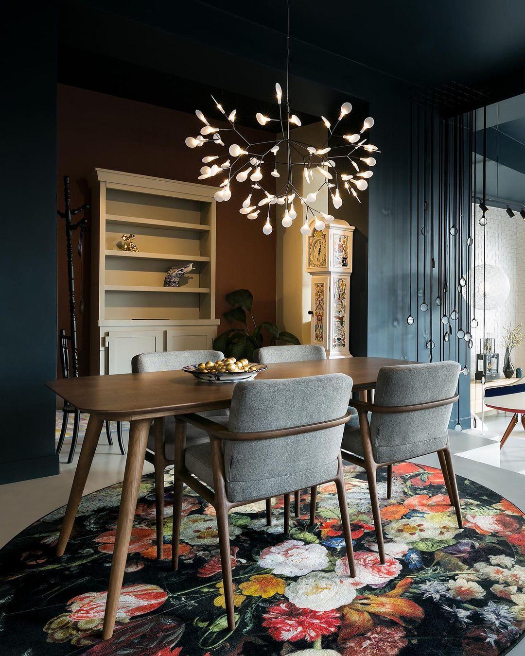 Black Firefly LED Chandelier 38.6 in Decorative Ceiling Light Warm Ambient Lighting Modern Living Room Bedroom Dining Area | Thomler