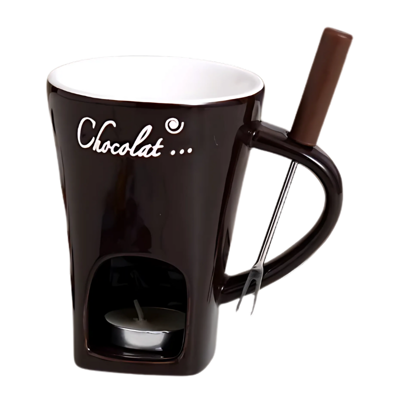 Candle-Heated Fondue Pot Set Ceramic Chocolate Cheese Melting Warmer Party Dessert Appetizer Tabletop Server for Gatherings Parties | Thomler
