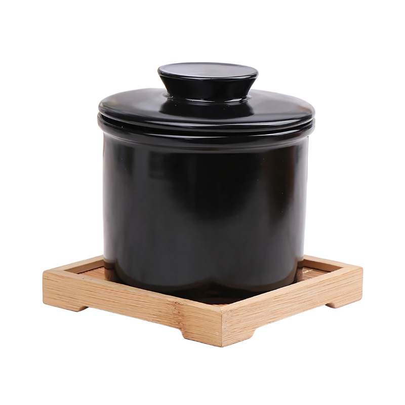 Ceramic Butter Keeper with Water Seal for Spreadable Butter – Countertop Storage Crock for Kitchen | Thomler