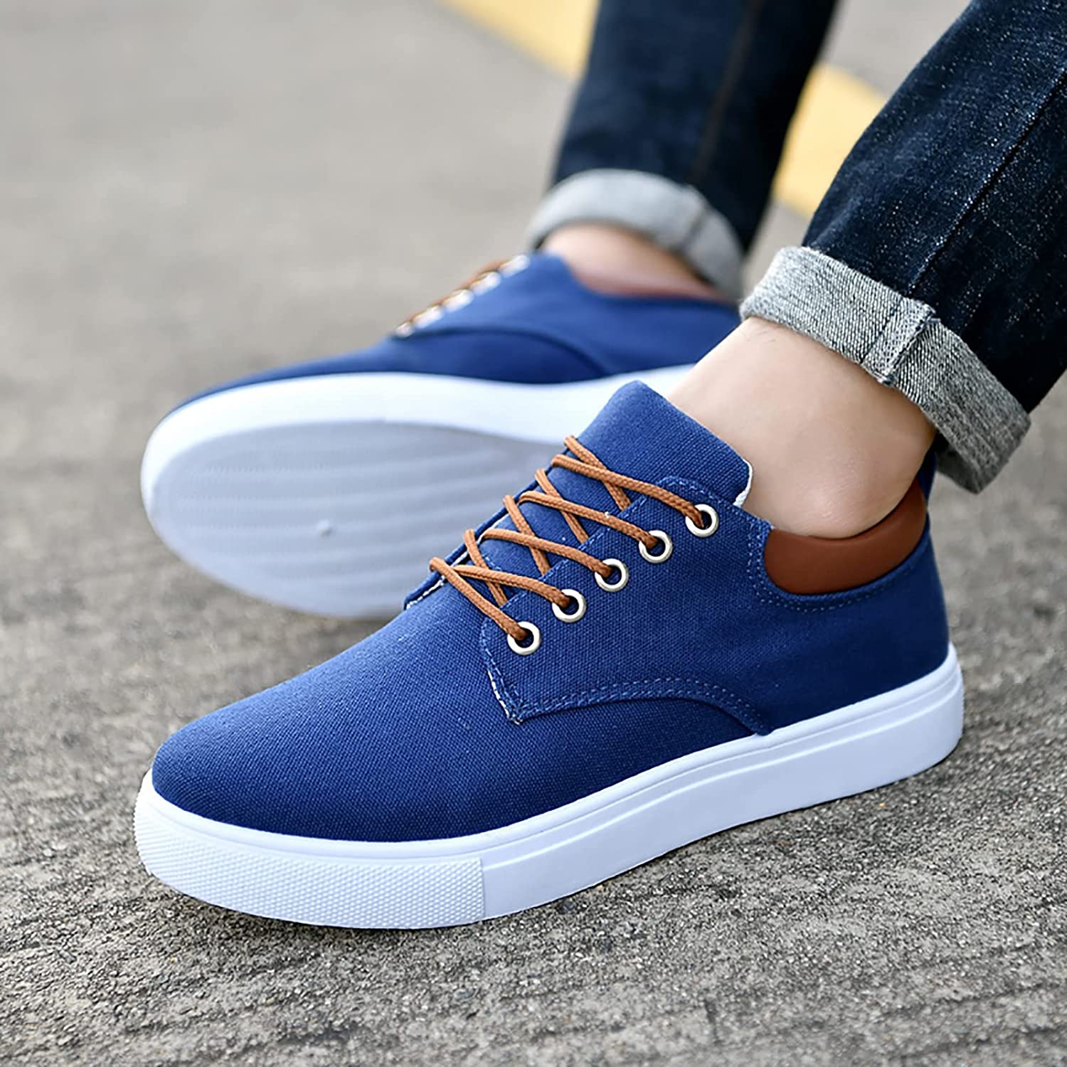 Canvas Sneakers for Men with Platform Sole – Casual Lace-Up Shoes for Work, Weekends & Everyday Wear | Thomler