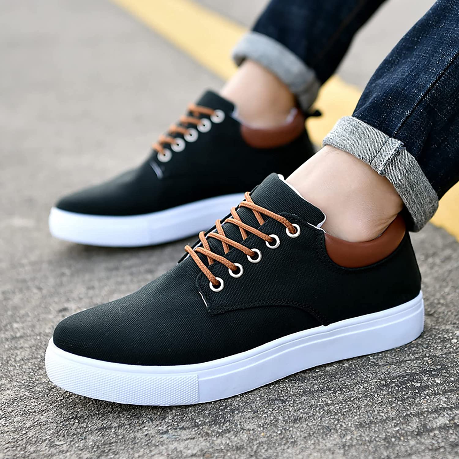 Canvas Sneakers for Men with Platform Sole – Casual Lace-Up Shoes for Work, Weekends & Everyday Wear | Thomler