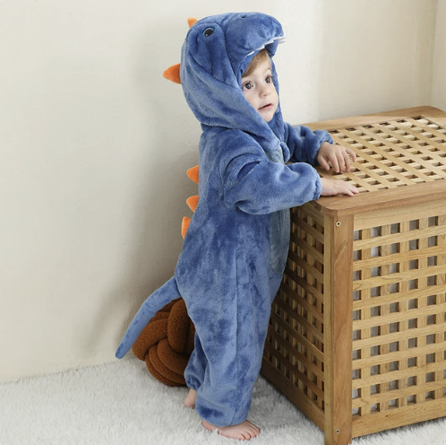 Soft Baby Animal Onesie Costume with Hood – Full-Zip Fleece Outfit for Infants & Toddlers – Home, Playdates & Photo Ops | Thomler