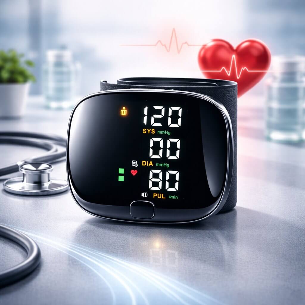 Rechargeable Wrist Blood Pressure Monitor with Voice Readout and Touch Screen for Home Health Tracking | Thomler
