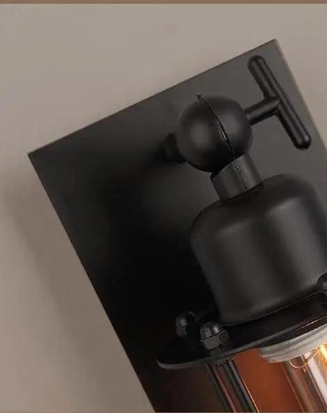 Retro Iron Wall Sconce with Black Finish for Living Room, Bedroom, Hallway, Dining Room & Bar Decor | Industrial Farmhouse Lighting Fixture | Thomler
