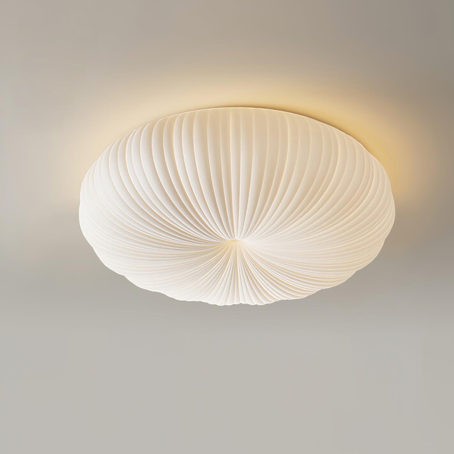 Ceiling Light Metal Acrylic 17.7 in White LED Living Room Flush Mount Modern Dimmable Remote Control Fixture | Thomler