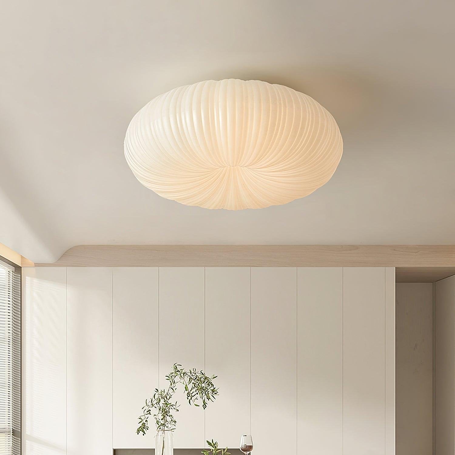 Ceiling Lamp Metal PE Acrylic 55.0 cm White Living Room Dimmable Remote Control LED Flush Mount Light | Thomler