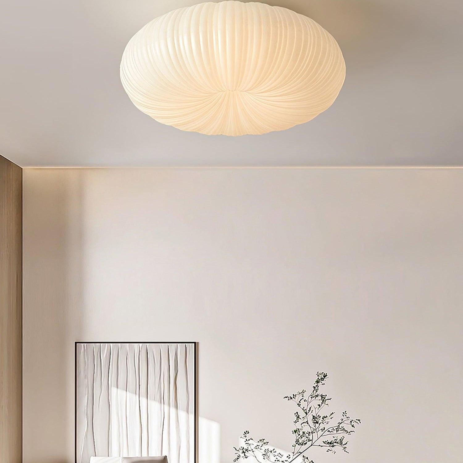 Ceiling Lamp Metal PE Acrylic 55.0 cm White Living Room Dimmable Remote Control LED Flush Mount Light | Thomler
