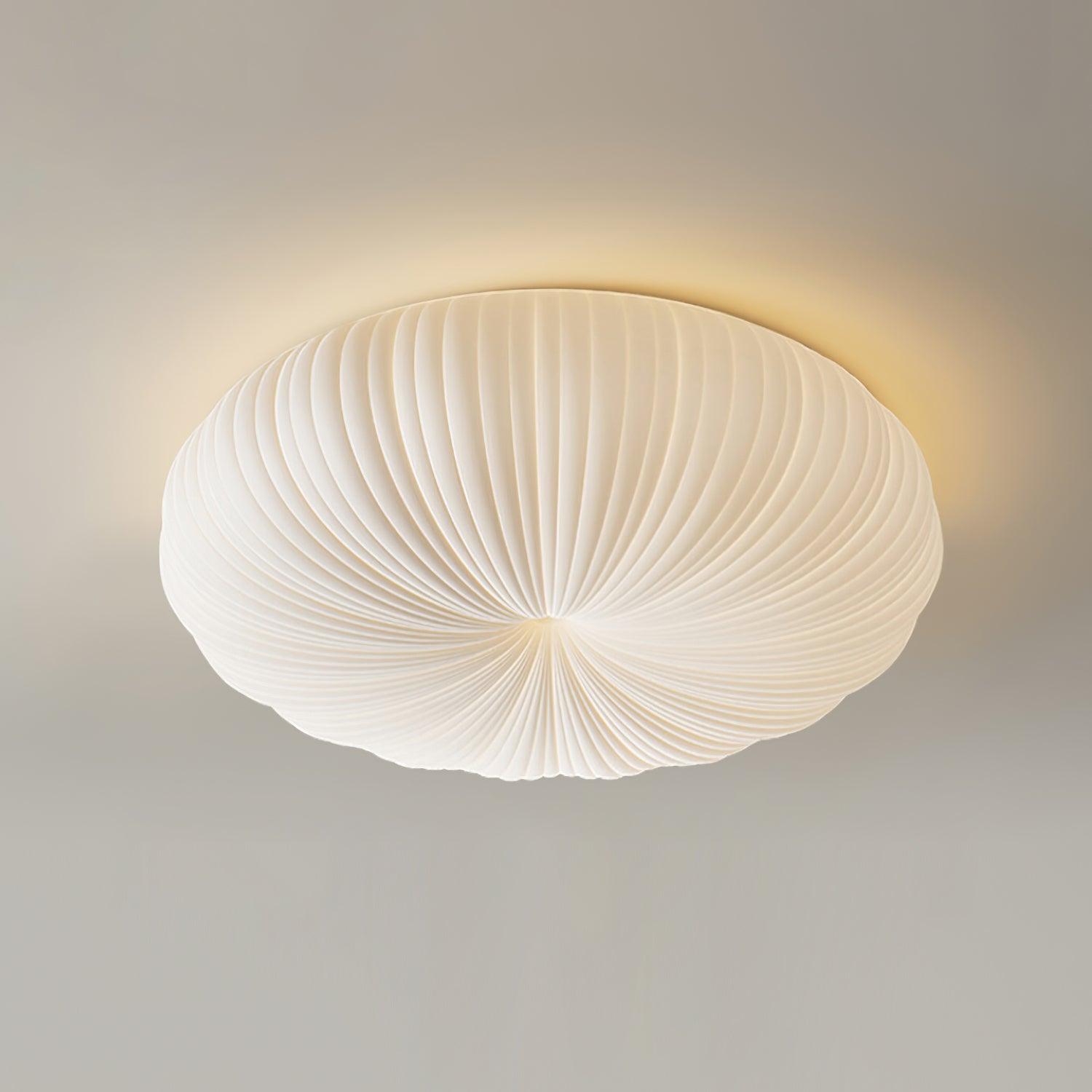 Ceiling Light Metal Acrylic 17.7 in White LED Living Room Flush Mount Modern Dimmable Remote Control Fixture | Thomler