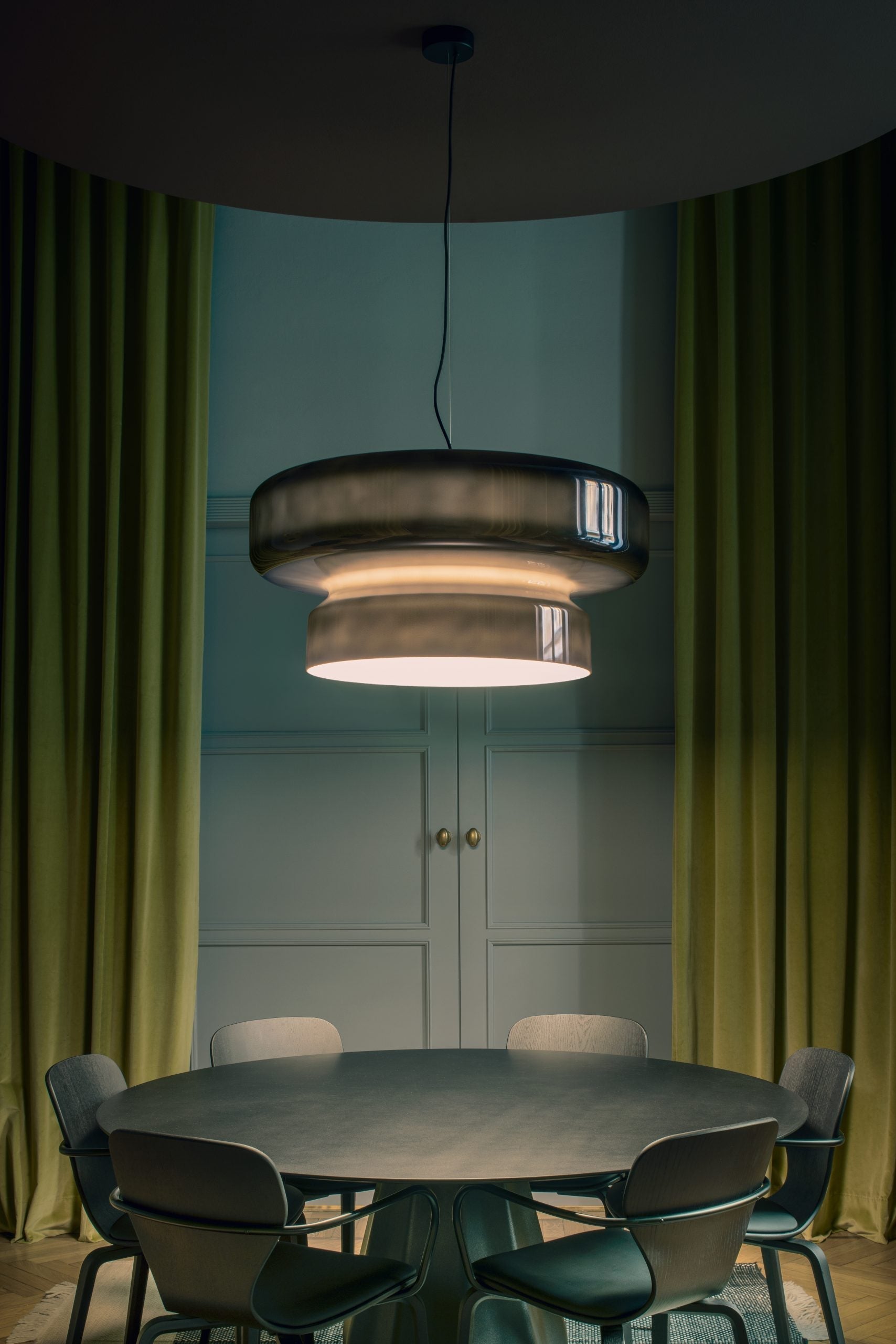 Pendant Light Glass Metal LED 40.0 cm Adjustable Brown Dining Room Kitchen Island Ceiling Lamp | Thomler