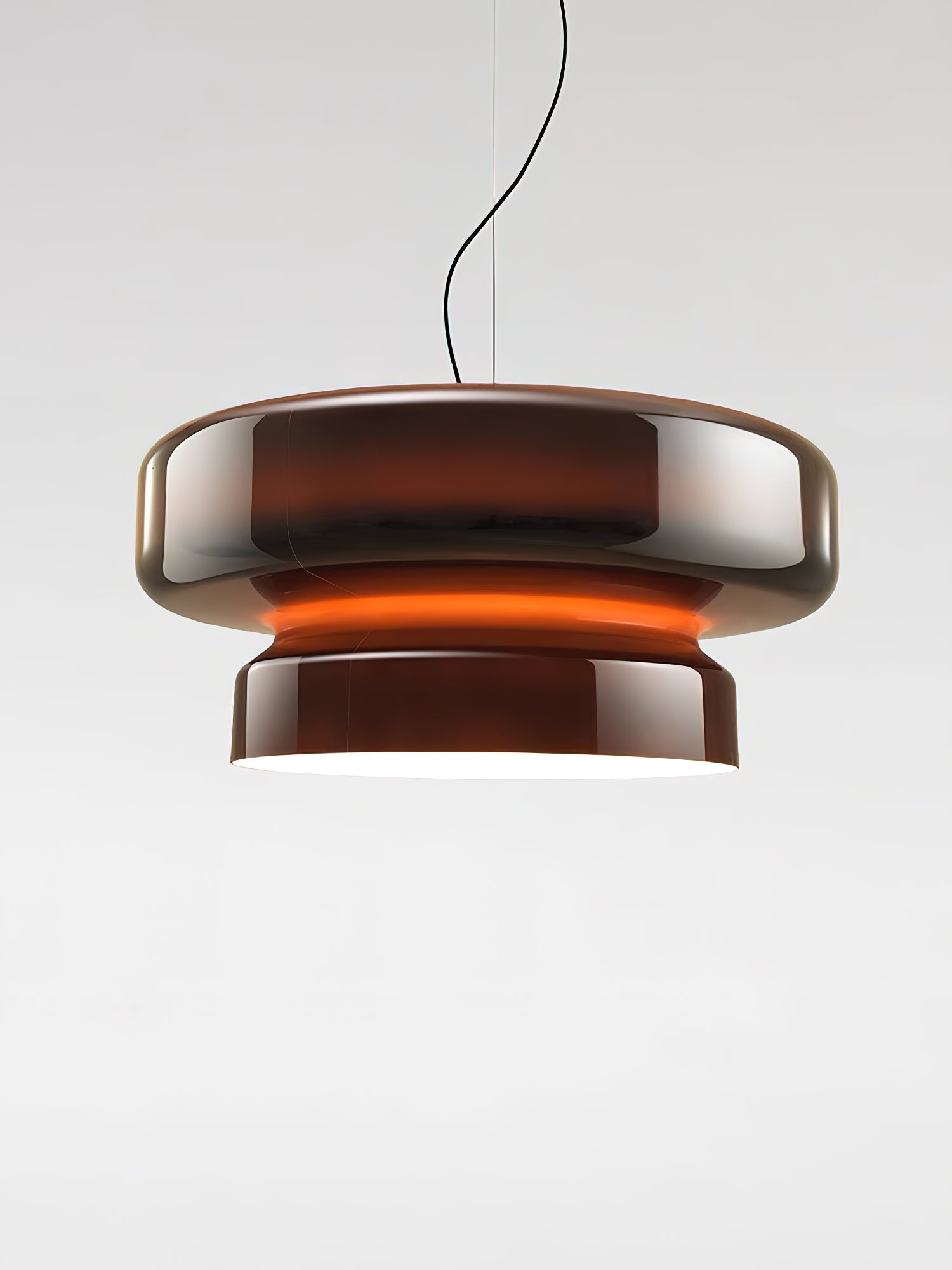 Pendant Light Glass Metal LED 40.0 cm Adjustable Brown Dining Room Kitchen Island Ceiling Lamp | Thomler