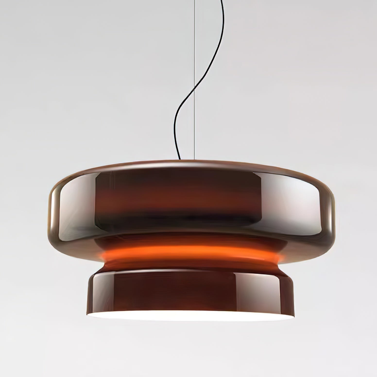 Pendant Light Glass Metal LED 40.0 cm Adjustable Brown Dining Room Kitchen Island Ceiling Lamp | Thomler