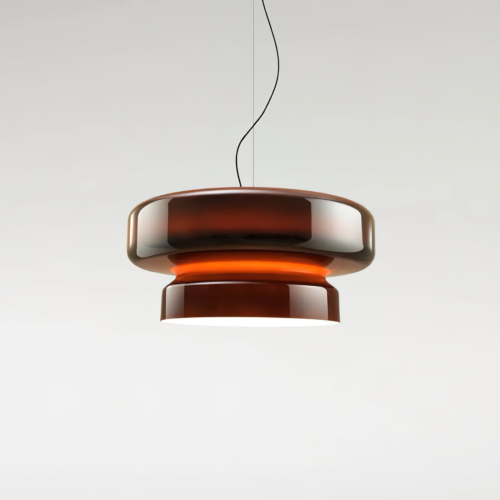 Pendant Light Glass Metal LED 40.0 cm Adjustable Brown Dining Room Kitchen Island Ceiling Lamp | Thomler