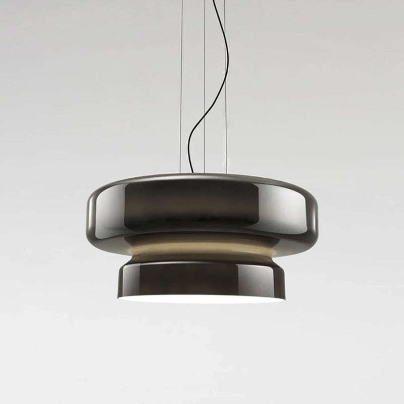 Pendant Light Cast Glass 40.0 cm Chrome Dining Room Kitchen Island Hanging Ceiling Lamp Adjustable E27 | Thomler