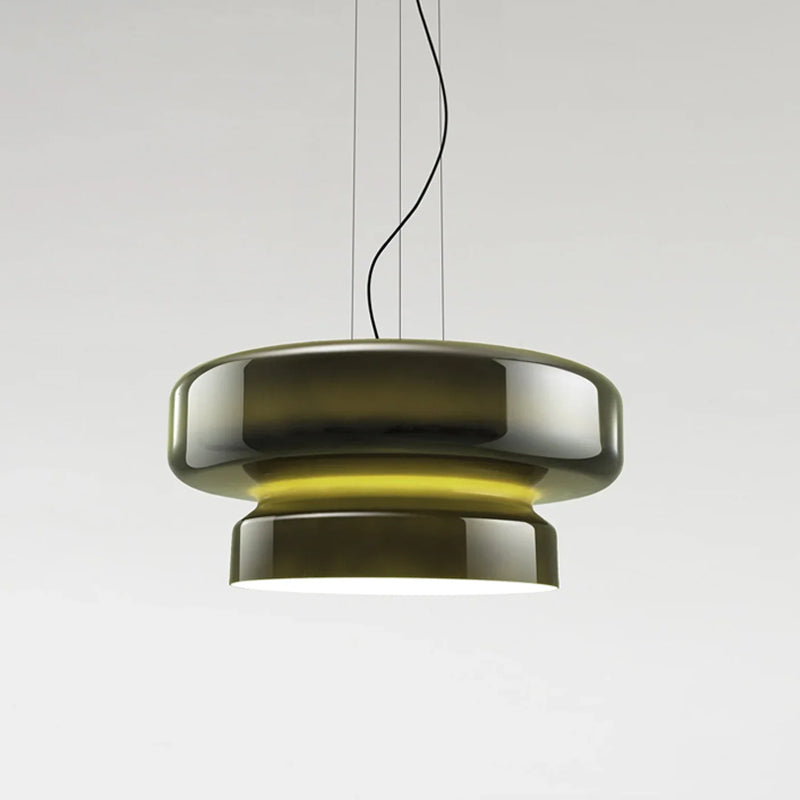 Pendant Light Cast Glass 40.0 cm Chrome Dining Room Kitchen Island Hanging Ceiling Lamp Adjustable E27 | Thomler