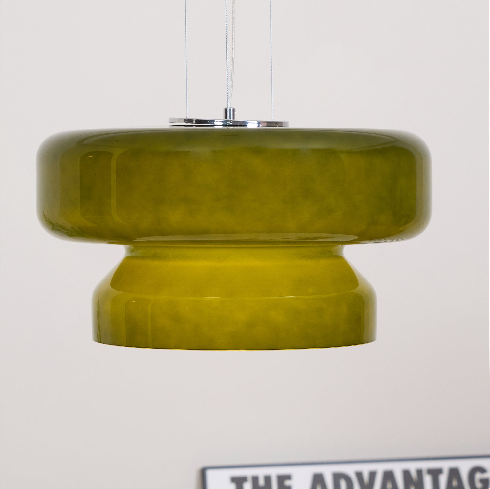 Pendant Light Cast Glass 40.0 cm Chrome Dining Room Kitchen Island Hanging Ceiling Lamp Adjustable E27 | Thomler