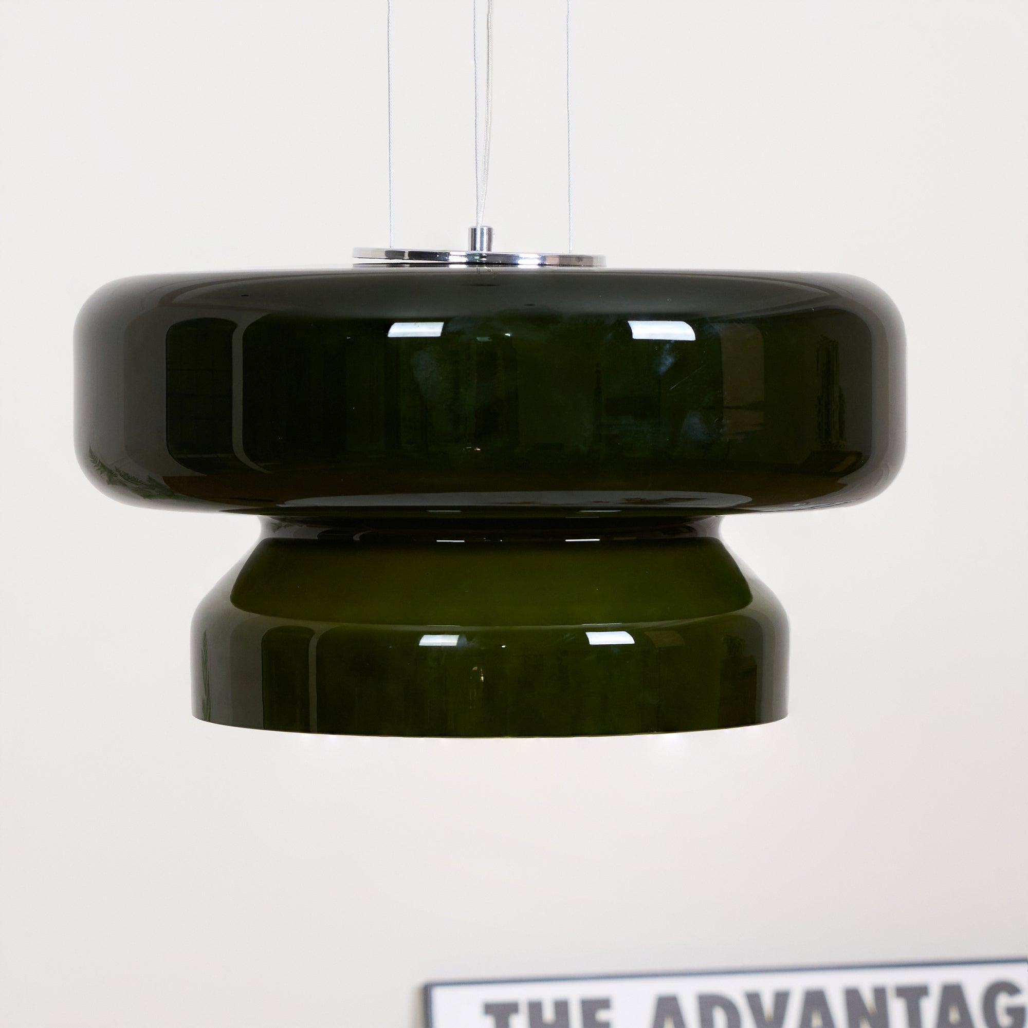 Pendant Light Cast Glass 40.0 cm Chrome Dining Room Kitchen Island Hanging Ceiling Lamp Adjustable E27 | Thomler