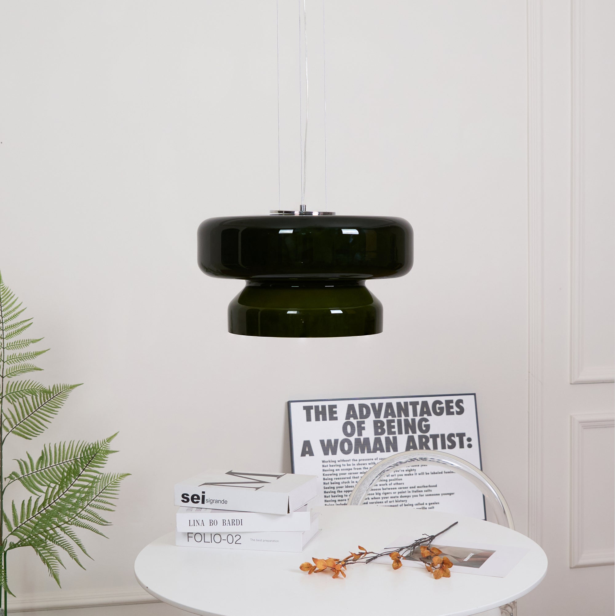 Pendant Light Cast Glass 40.0 cm Chrome Dining Room Kitchen Island Hanging Ceiling Lamp Adjustable E27 | Thomler
