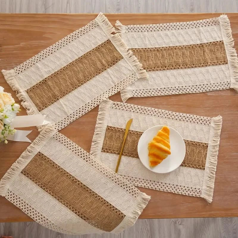 Woven Textile Dining Mats – Heat-Safe Table Protection with Earthy Bohemian Styling | Thomler