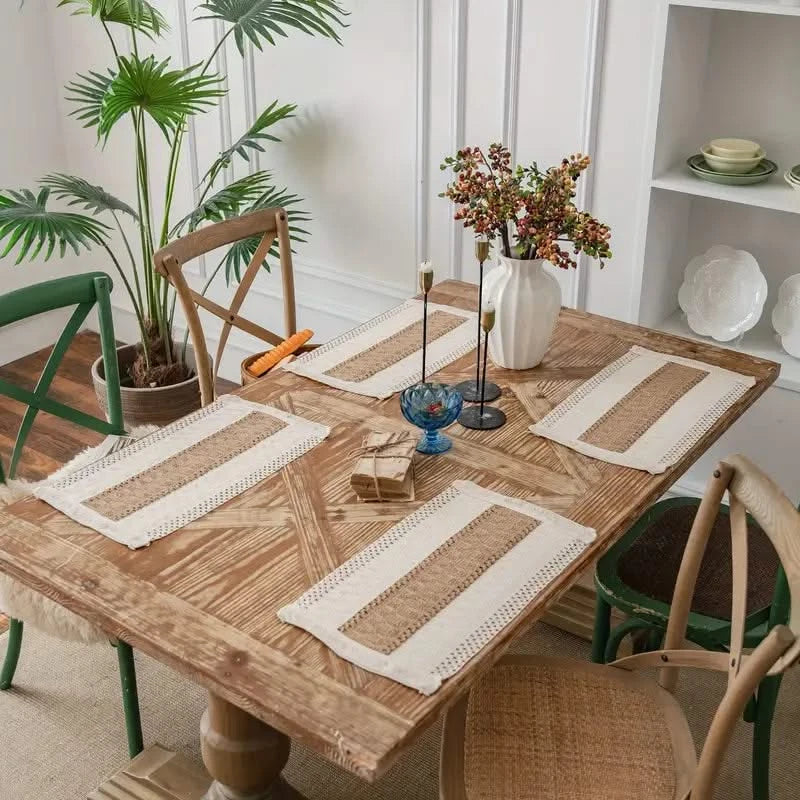 Woven Textile Dining Mats – Heat-Safe Table Protection with Earthy Bohemian Styling | Thomler