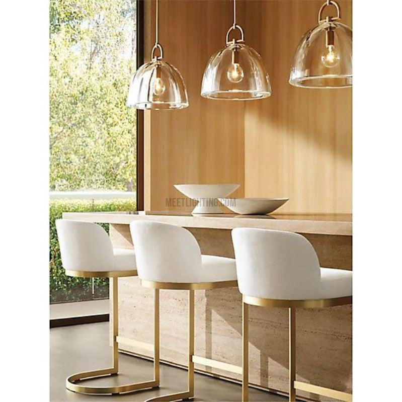 Glass Dome Hanging Light Fixture Adjustable Height Kitchen Island Pendant 7-14 Inch Ceiling Downlight | Thomler