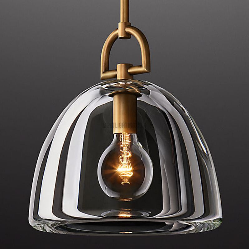 Glass Dome Hanging Light Fixture Adjustable Height Kitchen Island Pendant 7-14 Inch Ceiling Downlight | Thomler