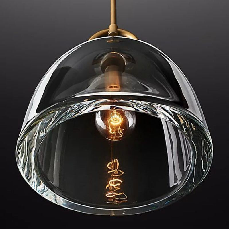 Glass Dome Hanging Light Fixture Adjustable Height Kitchen Island Pendant 7-14 Inch Ceiling Downlight | Thomler