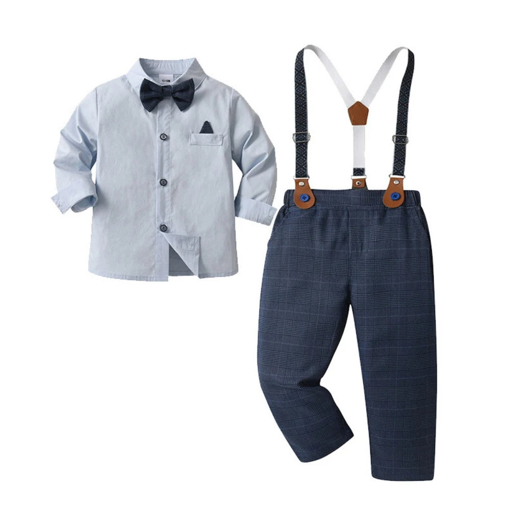 Boys 3-Piece Formal Suit Set with Shirt, Vest, Pants & Bow Tie for Weddings, Parties & Special Occasions | Soft Cotton Dress Outfit | Thomler