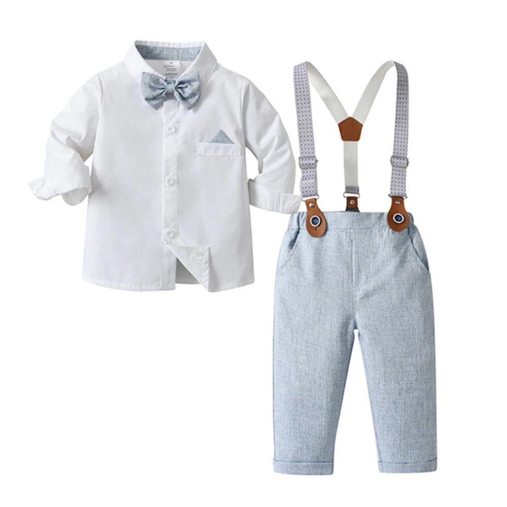 Boys Formal 3-Piece Suit Set with Shirt, Vest, Pants & Bow Tie for Weddings, Parties, Special Occasions | Toddler Kids Dress Outfit | Thomler