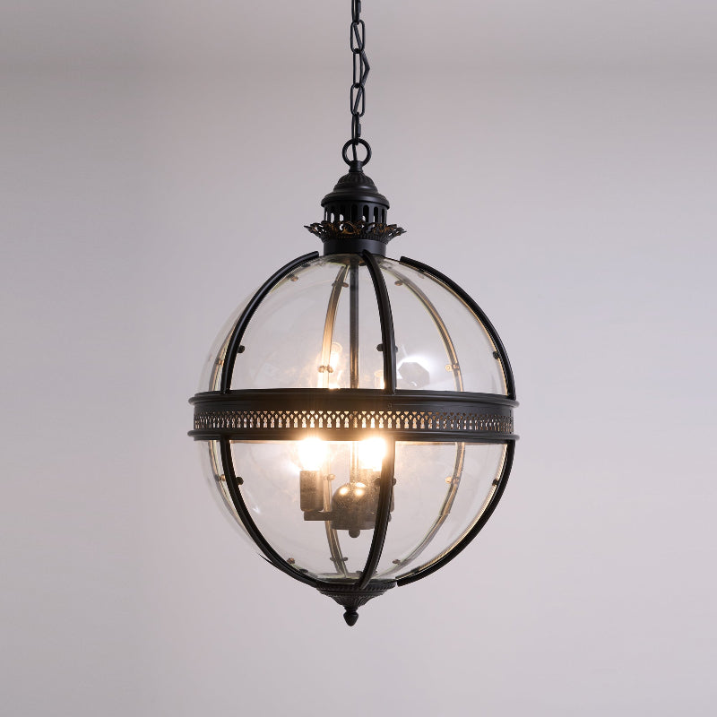 Pendant Light Glass Globe E12 Metal Frame Vintage Indoor Dining Room Hanging Ceiling Fixture | Thomler